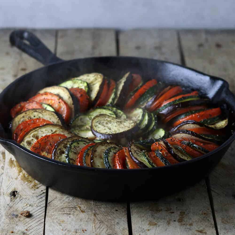 Ratatouille Skillet van de BBQ