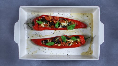 puntpaprikas mozzarella tomaat recept