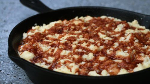 apple crumble salted caramel recept
