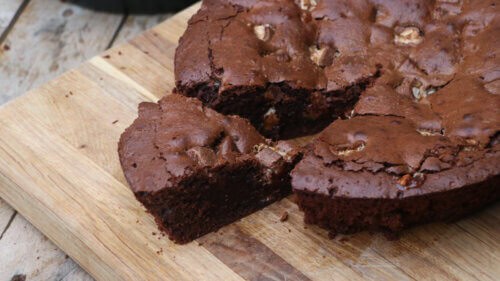snicker brownie skillet recept