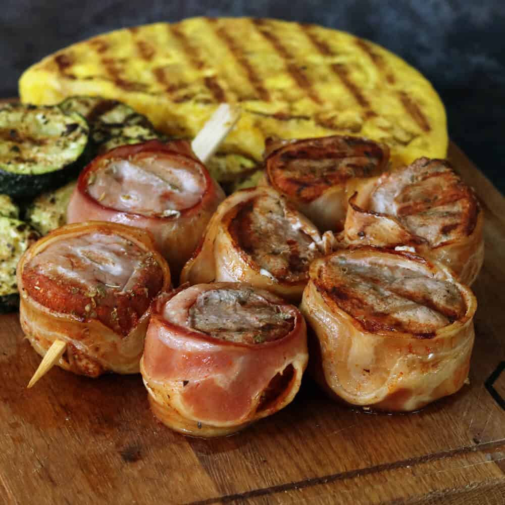 Bacon Varkenshaas Rolletjes van de BBQ