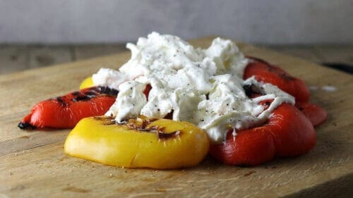 Gegrilde Paprika met Burrata