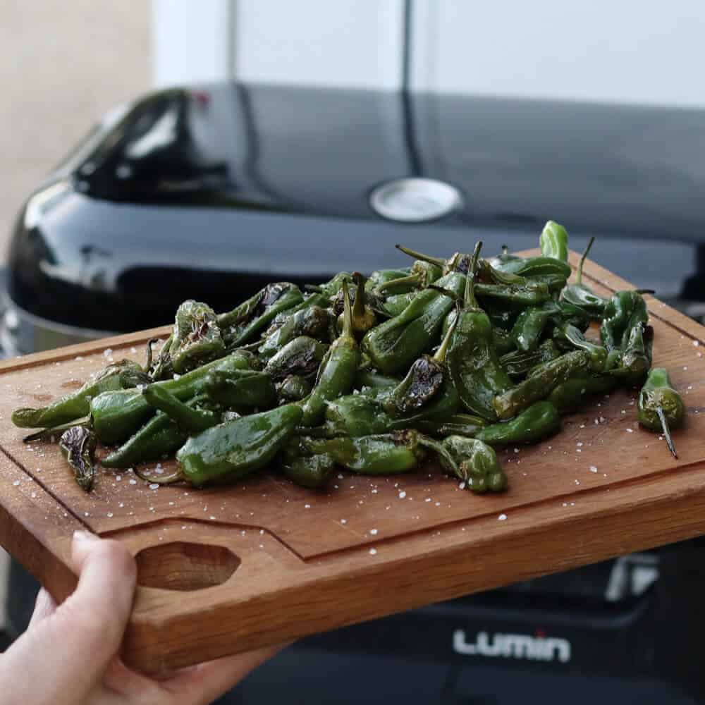 Pimientos de Padron van de BBQ