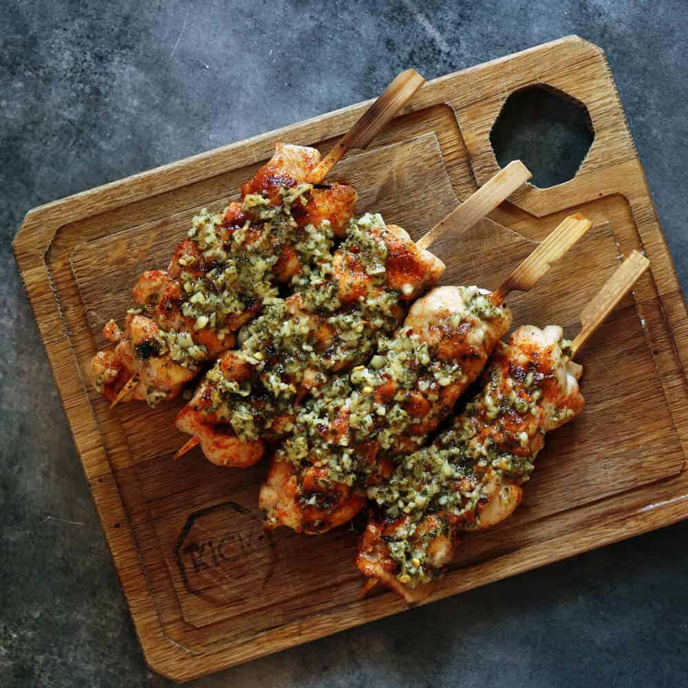 Kipspiesen met Knoflook & Parmezaan