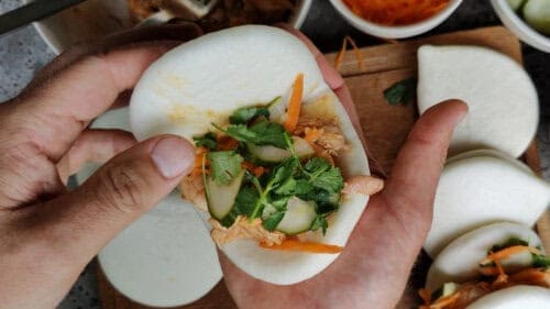 pulled chicken bao buns bereiding2