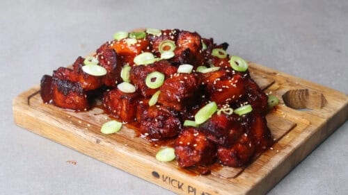 koreaanse porkbelly burnt ends recept