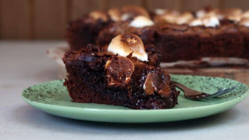 marshmallow brownie bourbon salted caramel recept